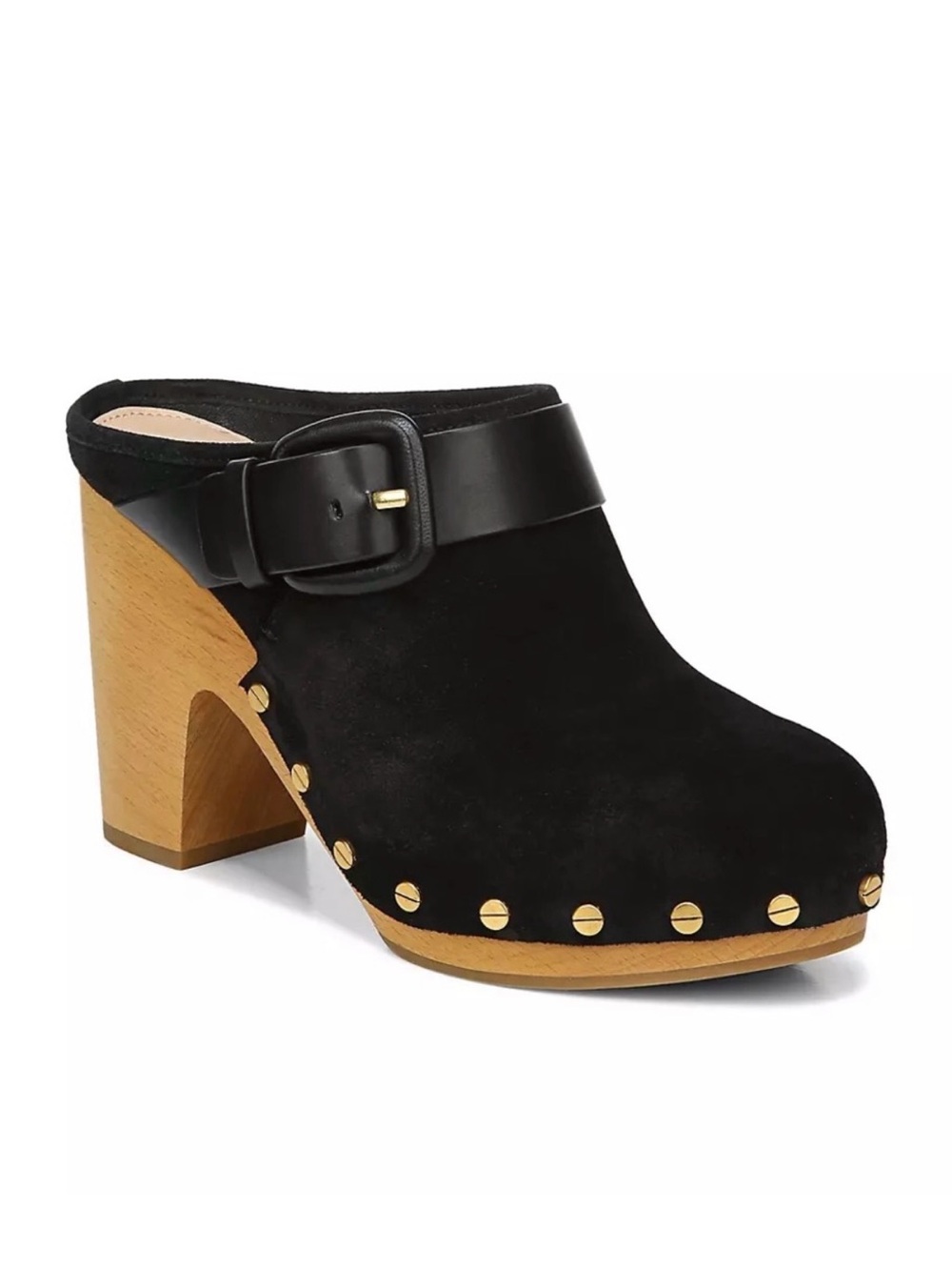 Veronica Beard Dacey Suede Block Heel Women’s Black Clogs Size 10 NEW